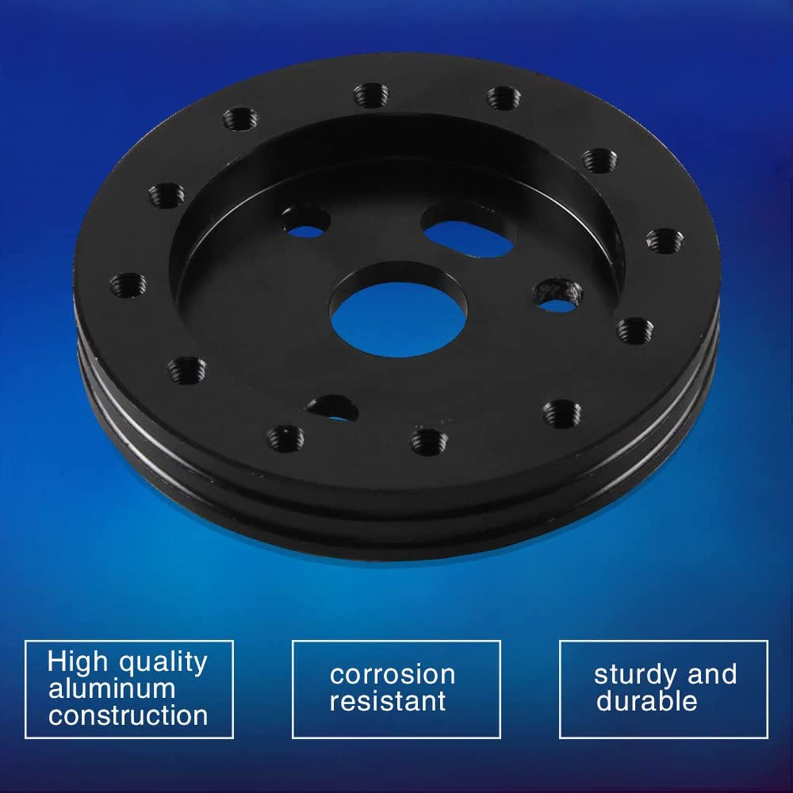 5" Steering Wheel Hub Adapter Conversion Spacer 6 Hole to 3 Hole Adapter Boss view 2