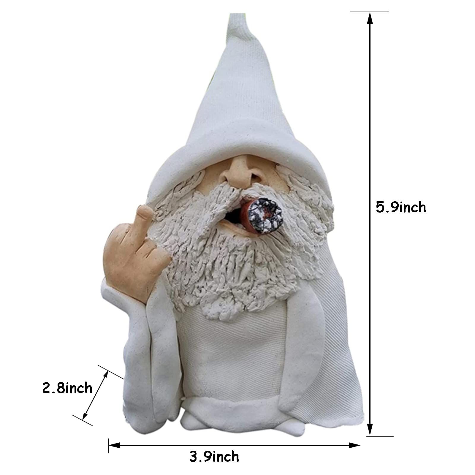 Garden Gnome, Wizard Gnome 3D Dwarves, Polyresin Outdoor Sculpture Middle view 4