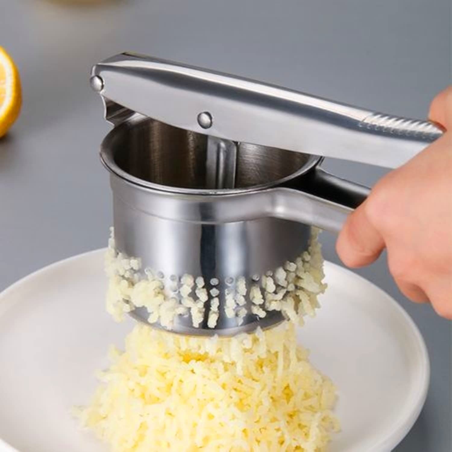 Heavy Duty Stainless Steel Mashed Potato Masher with Ergonomic Handle view 3
