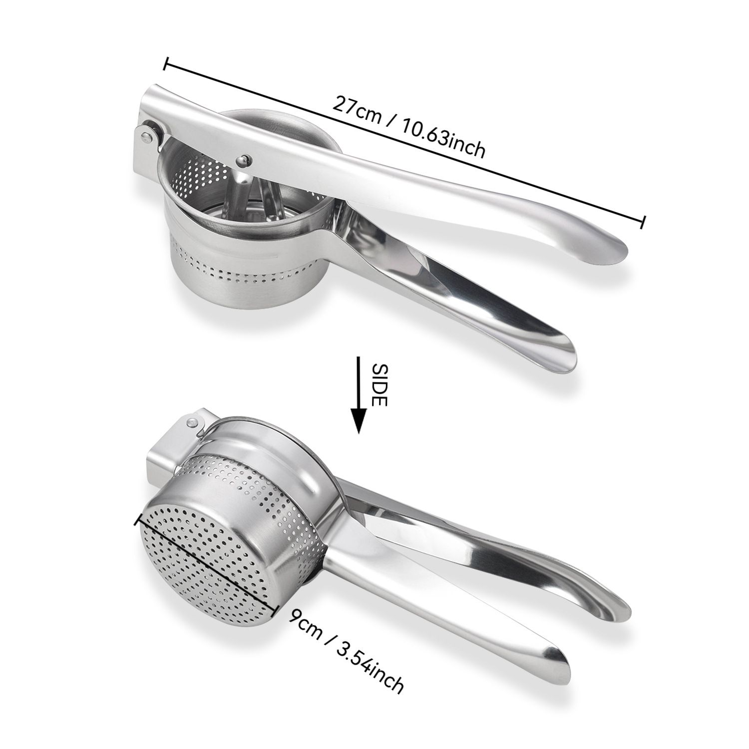 Heavy Duty Stainless Steel Mashed Potato Masher with Ergonomic Handle view 5