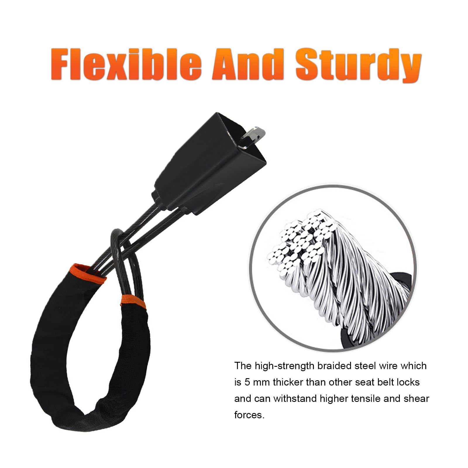 Car Steering Wheel Lock, Seat Belt Lock, Anti-Theft Device, Small and view 3