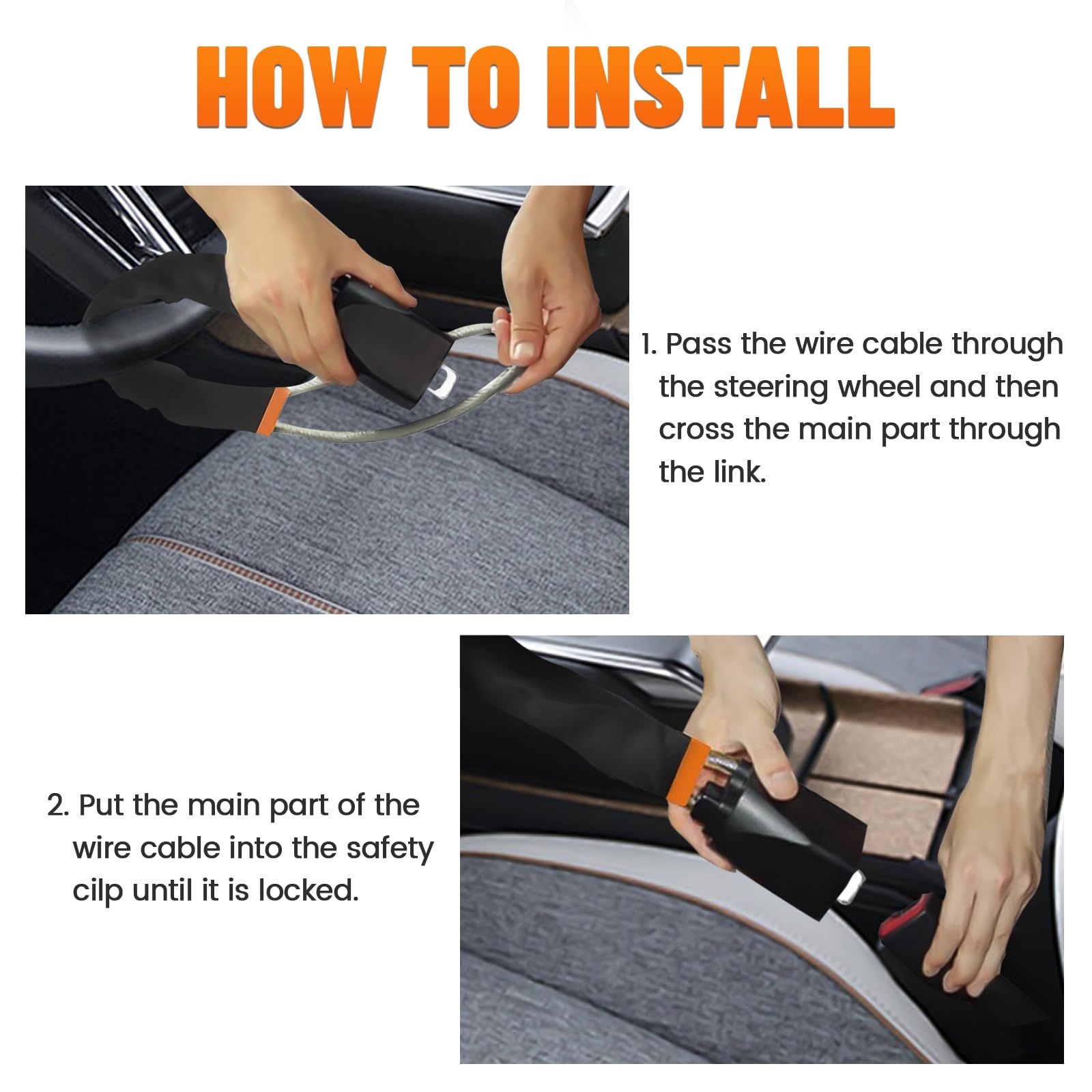 Car Steering Wheel Lock, Seat Belt Lock, Anti-Theft Device, Small and view 5