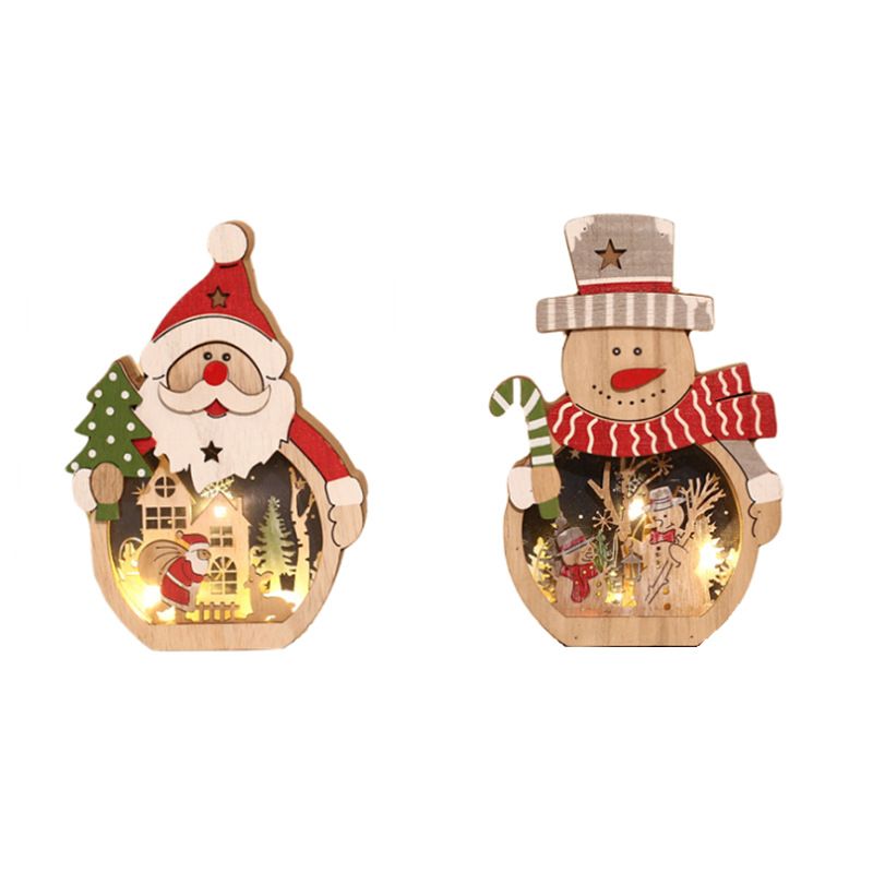 2 Pcs Wooden Christmas Ornaments — image 1