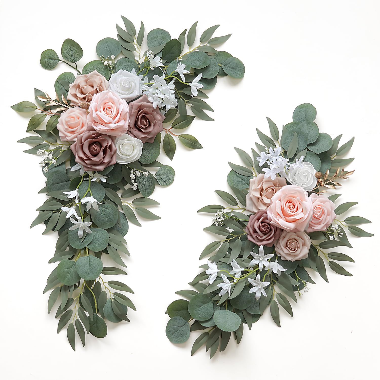 Artificial Dusty Rose Flowers Set of 2 for Wedding Welcome Signs Floral — image 1