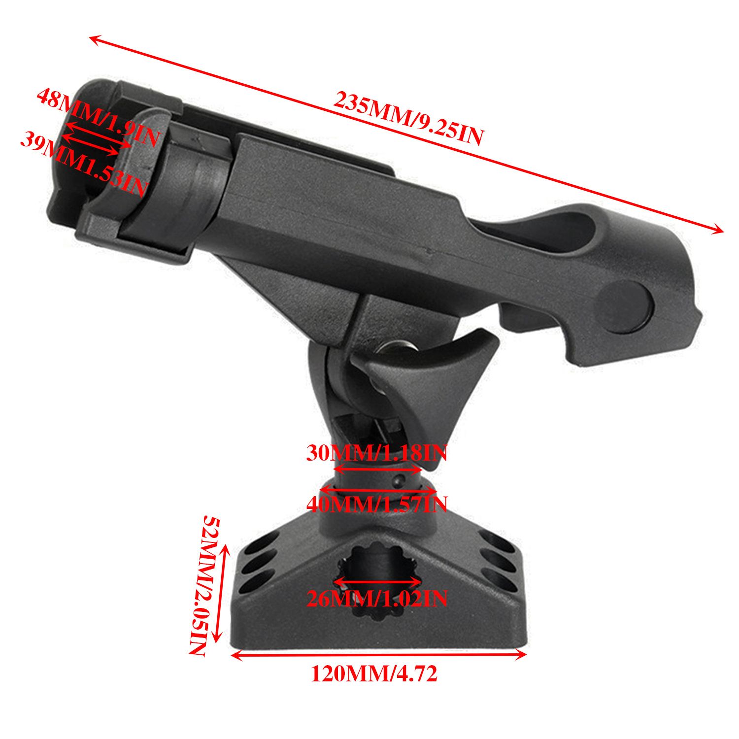 2 Pack Spinning Rod Holder with Side Deck Mount Fishing Rod Holder Adjustable view 2