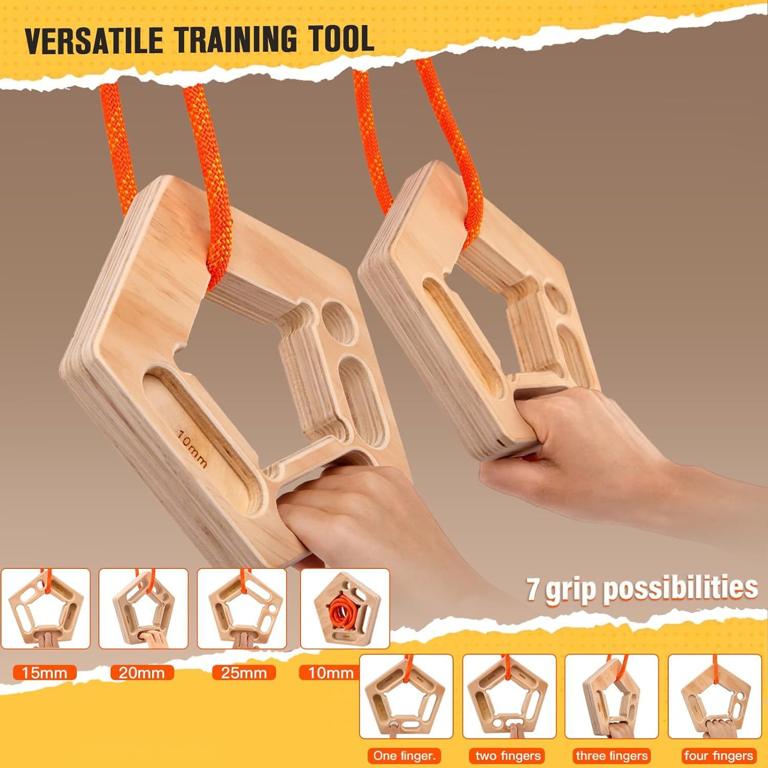 Vertical - Hang Holds, Finger Strengthener, Pull-up Grip Arm Training Portable view 3