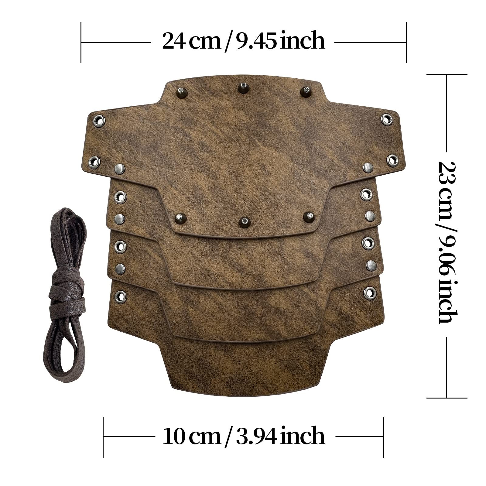 A pair Medieval Faux Leather 4 Layers Bracers Arm Armor view 5