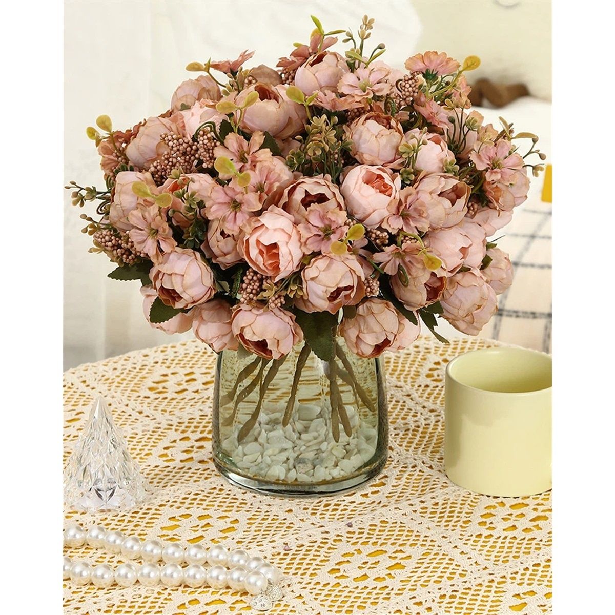 Vintage Artificial Peonies Silk Peony Flowers for Wedding Bridal Home Décor view 2