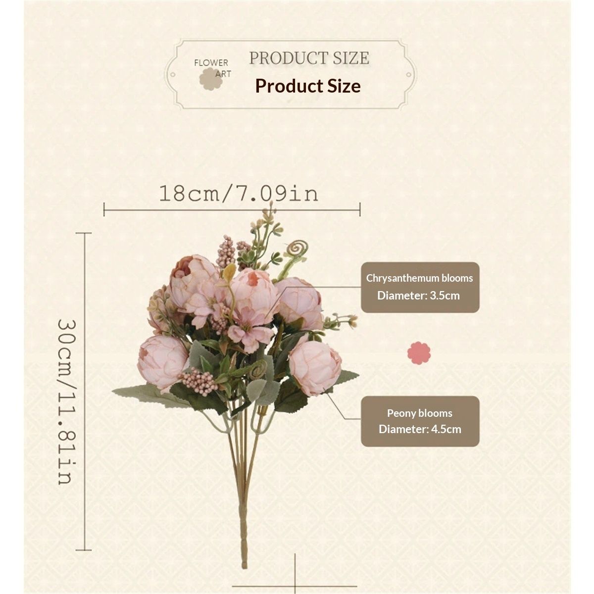 Vintage Artificial Peonies Silk Peony Flowers for Wedding Bridal Home Décor view 3