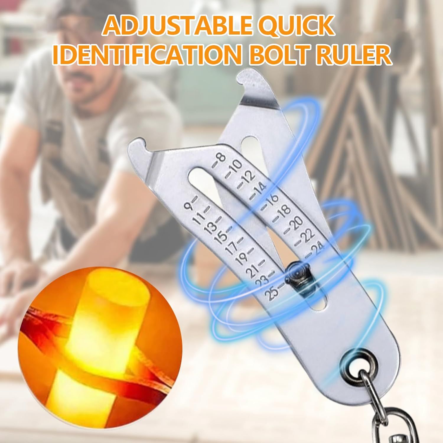 Portable Precise Thread Size Checker Keychain view 4
