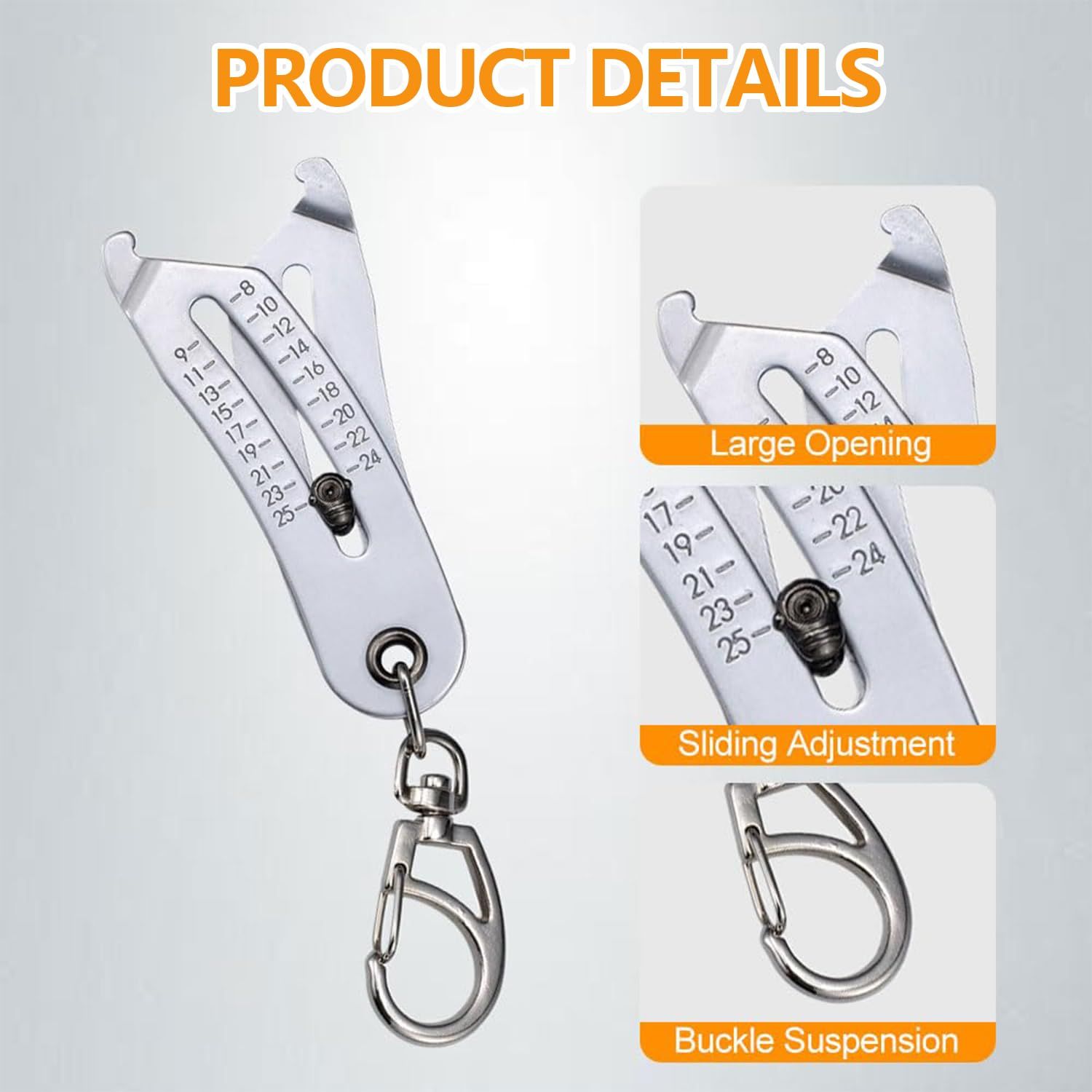 Portable Precise Thread Size Checker Keychain view 5