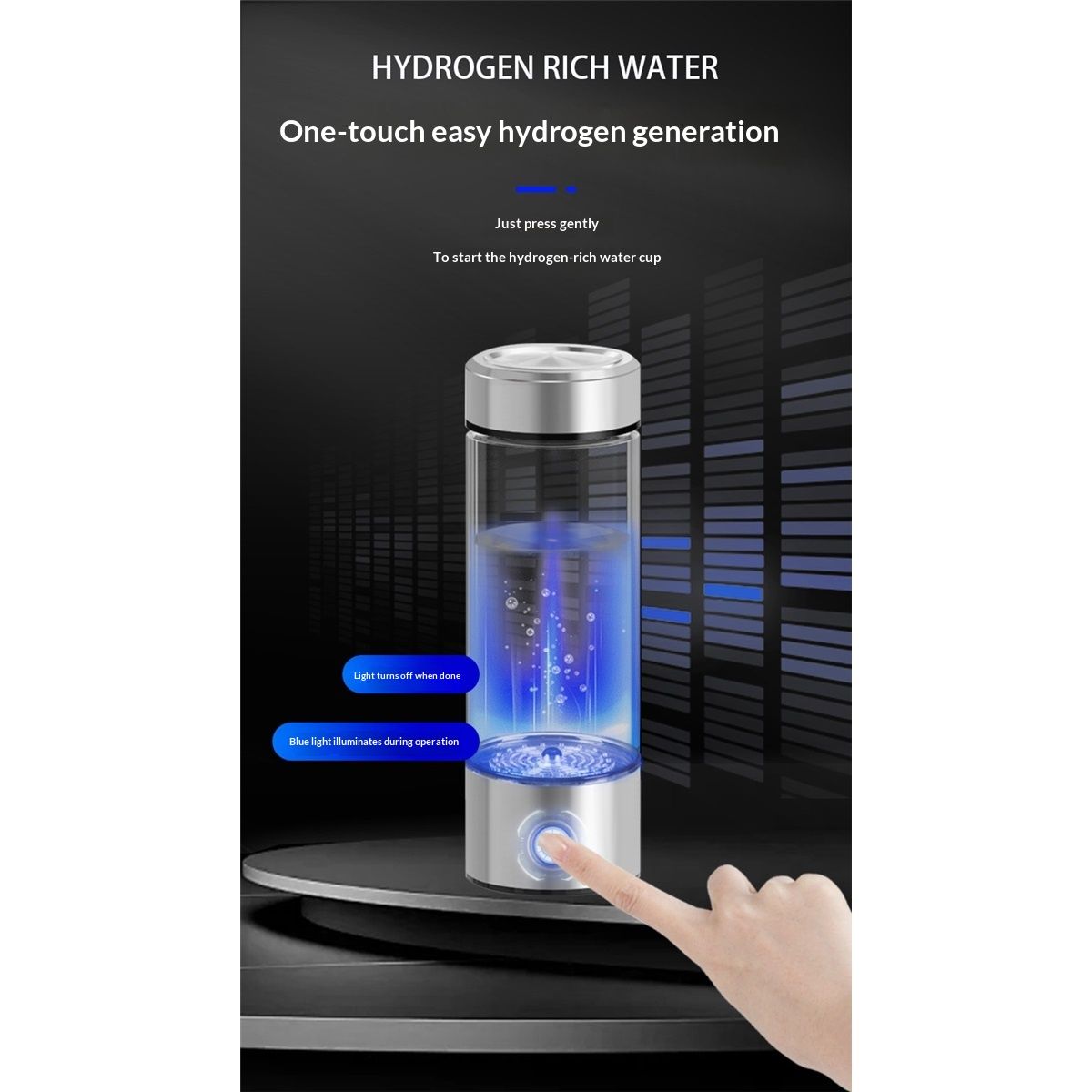 Hydrogen Water Bottle,3Min, Portable 15.2OZ, Rechargeable Hydrogen Water view 3
