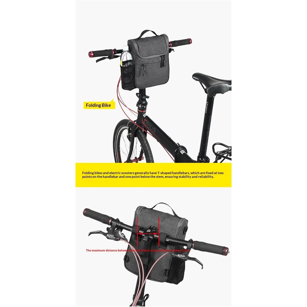 Bike Handlebar Bag,Bike Front Bag Road Bike Bag Bike Frame Bag Bike Basket Bag view 5