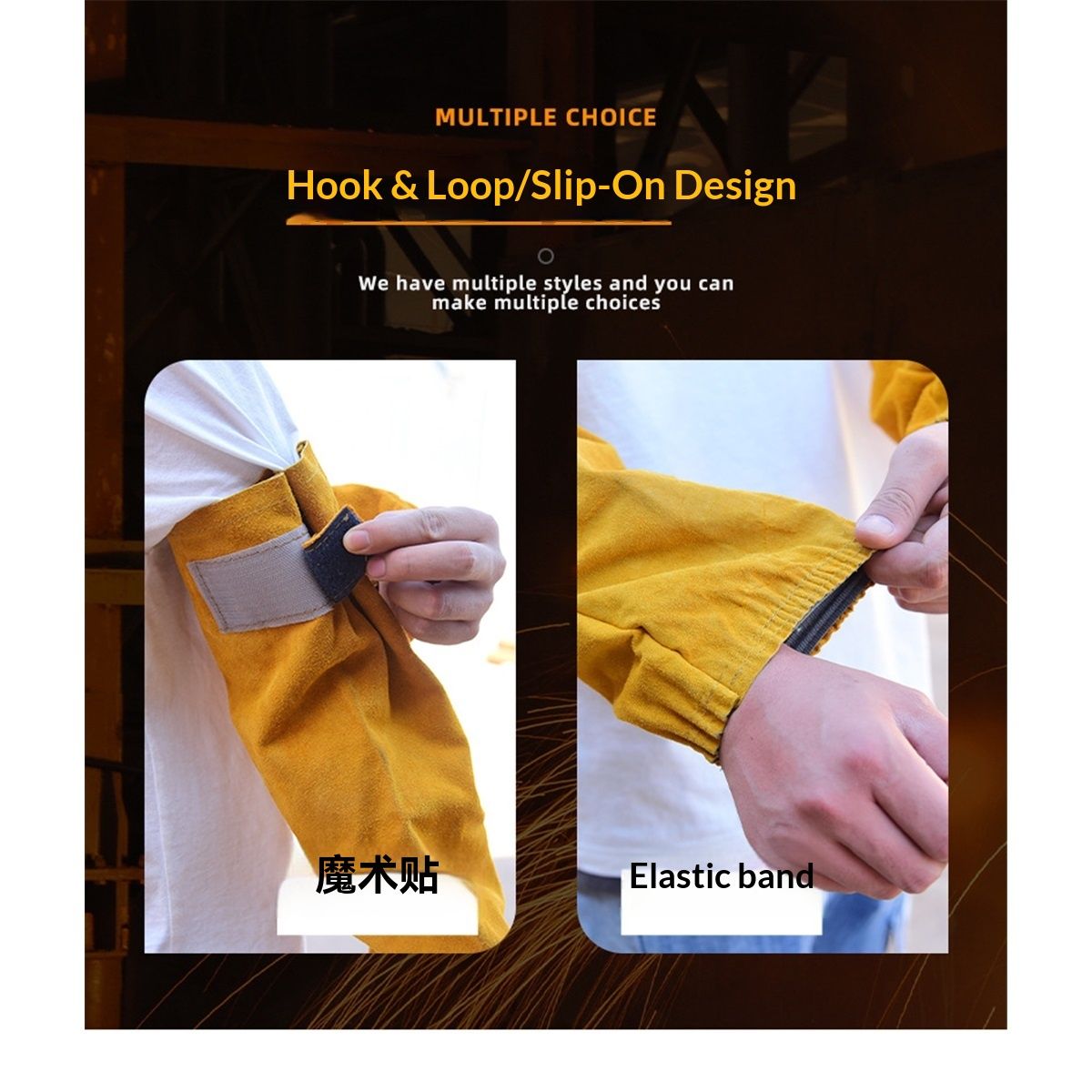 Leather Welding Work Sleeves for Men&Women - Heat&Flame Resistant Arm view 4