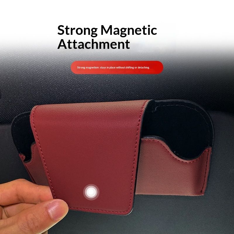Magnetic car sun visor, sunglasses holder, car sun visor, sunglasses clip view 2
