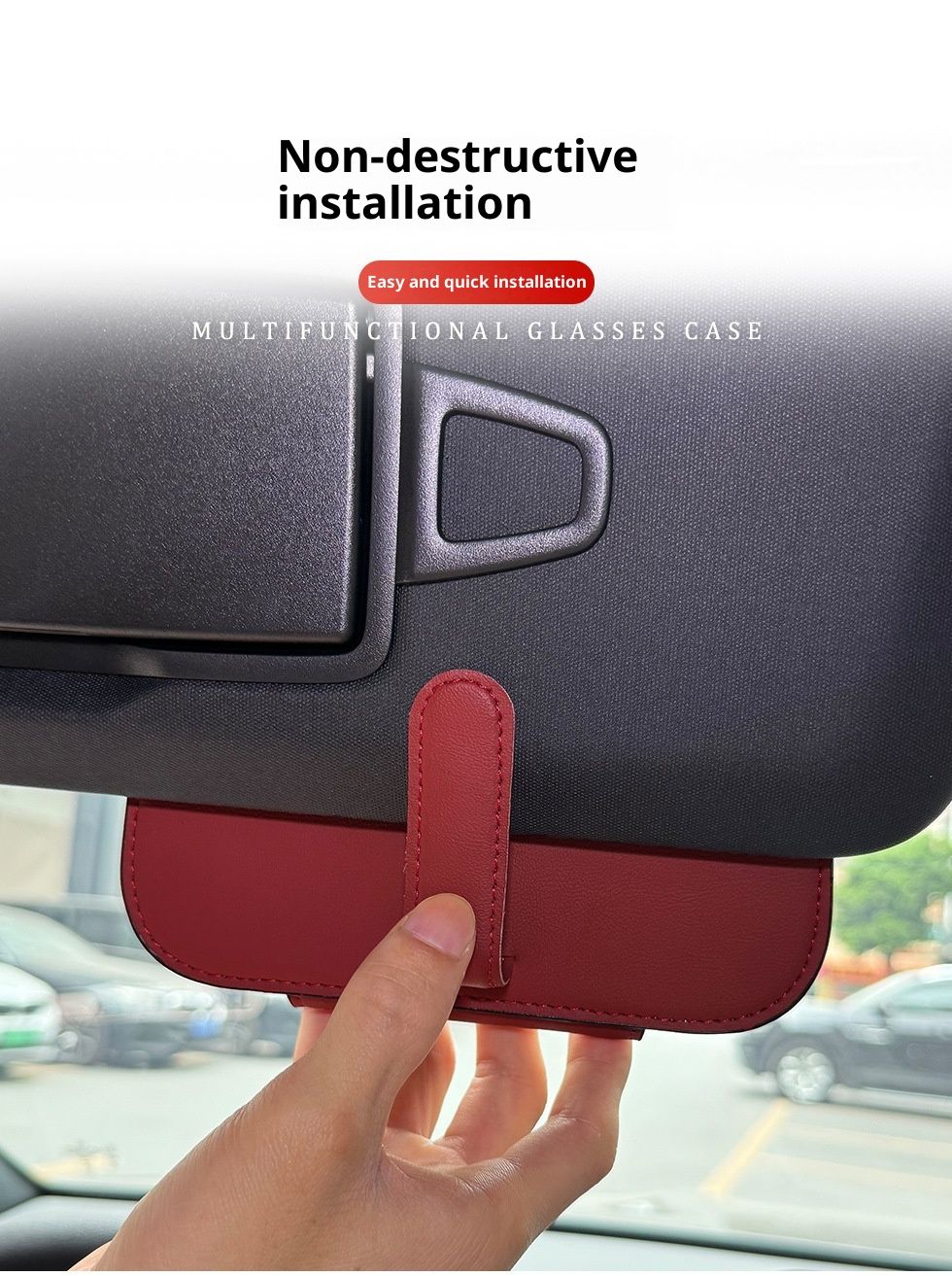 Magnetic car sun visor, sunglasses holder, car sun visor, sunglasses clip view 4