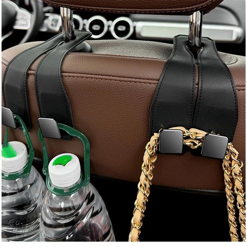 2 Pack Car Seat Back Storage Hooks - Headrest Hooks for Purses and Bags view 2