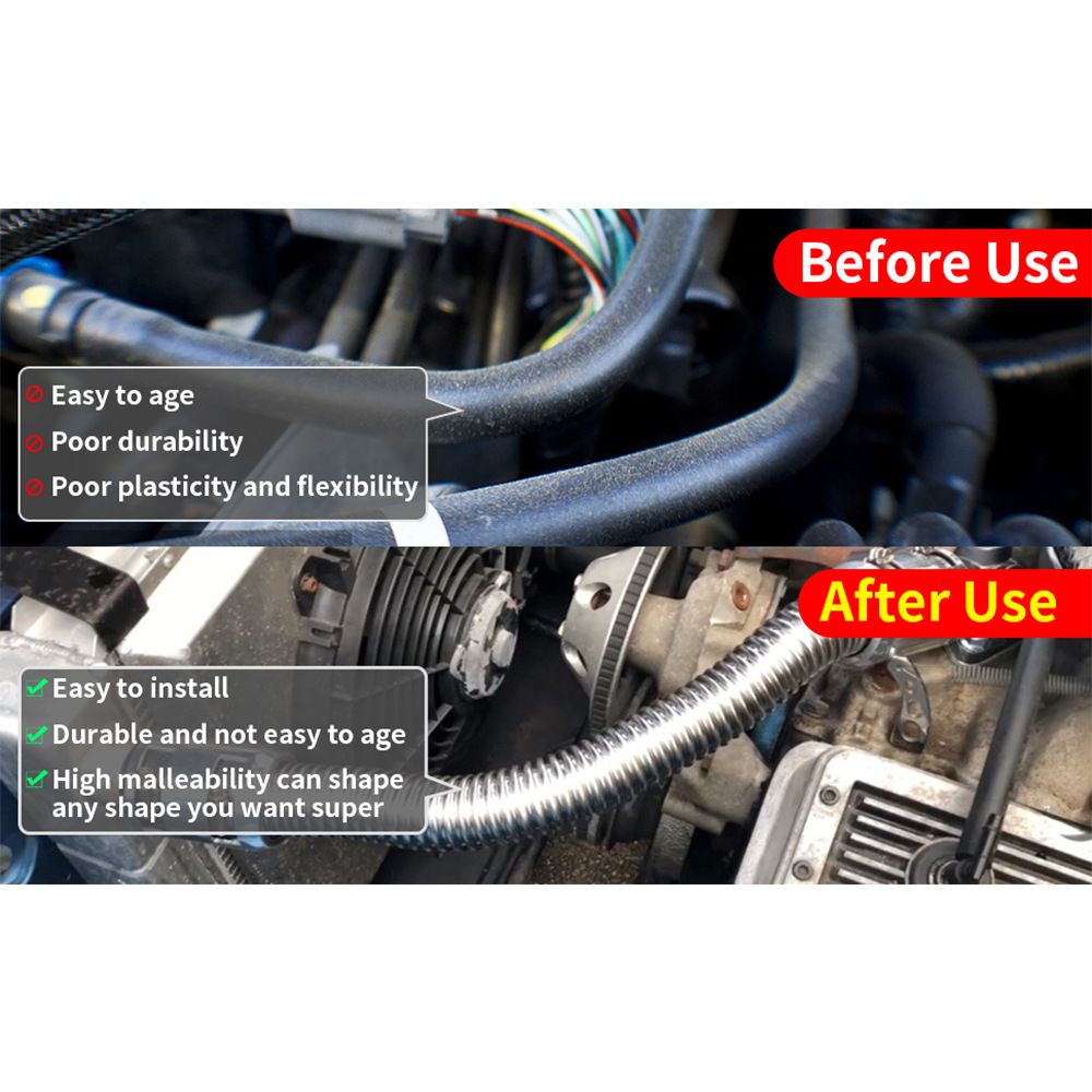 36" Stainless Steel Radiator Hose Flexible Universal Water Hoses Adapter view 4