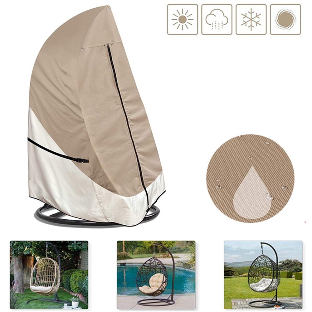 Patio Hanging Egg Chair Cover - 420D Waterproof Outdoor Single Seat Wicker view 2
