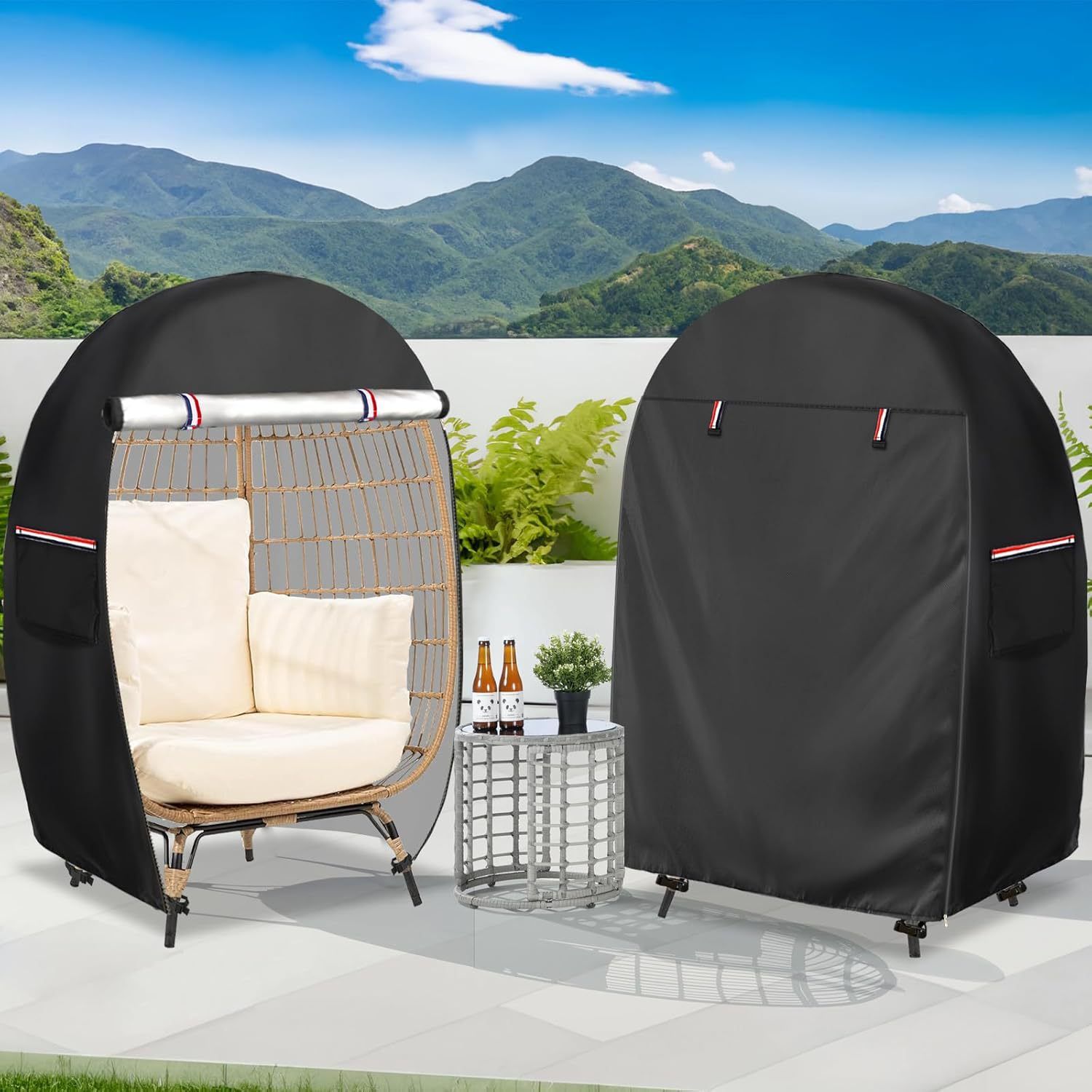 Outdoor Egg Chair Cover,Double Egg Chair Cover for 2 Person Egg Loveseat Chair
