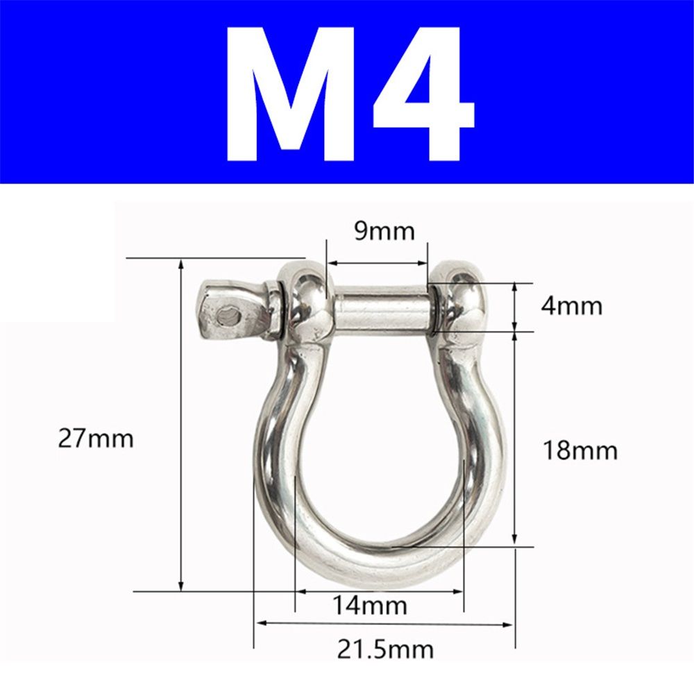 20Pcs M4 D Ring Shackle 304 Stainless Steel Screw Shackle Heavy Duty Screw Pin view 3