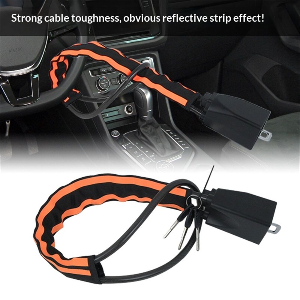 Car Steering Wheel & Seat Belt Lock - Universal Anti-Theft Device for Vehicles view 5