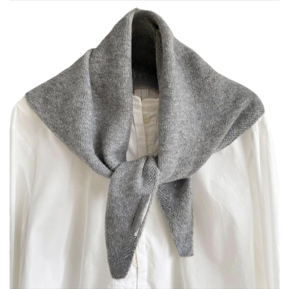 Wool Knitted Triangle Scarf for Women Head Scarf Girl Aesthetic Accessories view 4
