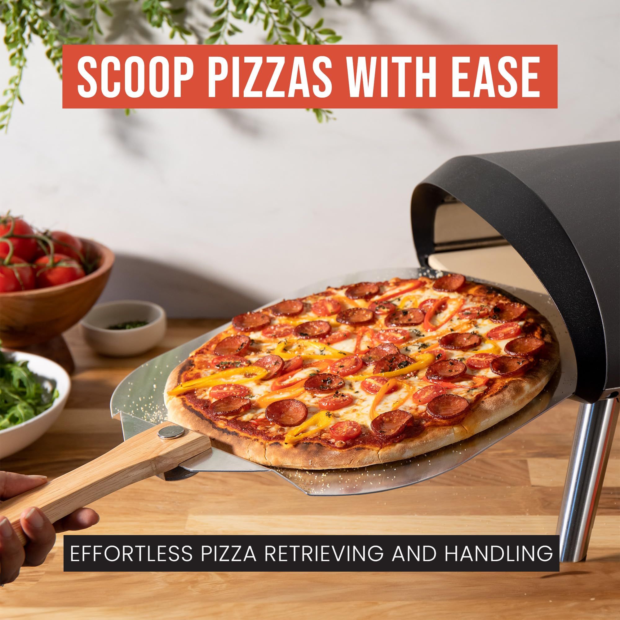 Removable Pizza Shovel With Foldable Wooden Handle For Easy Storage Spatula view 4