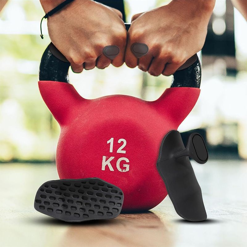 Anti-Slip Workout Grips - Ergonomic Rubber Hand Protector Gloves for Weight view 3