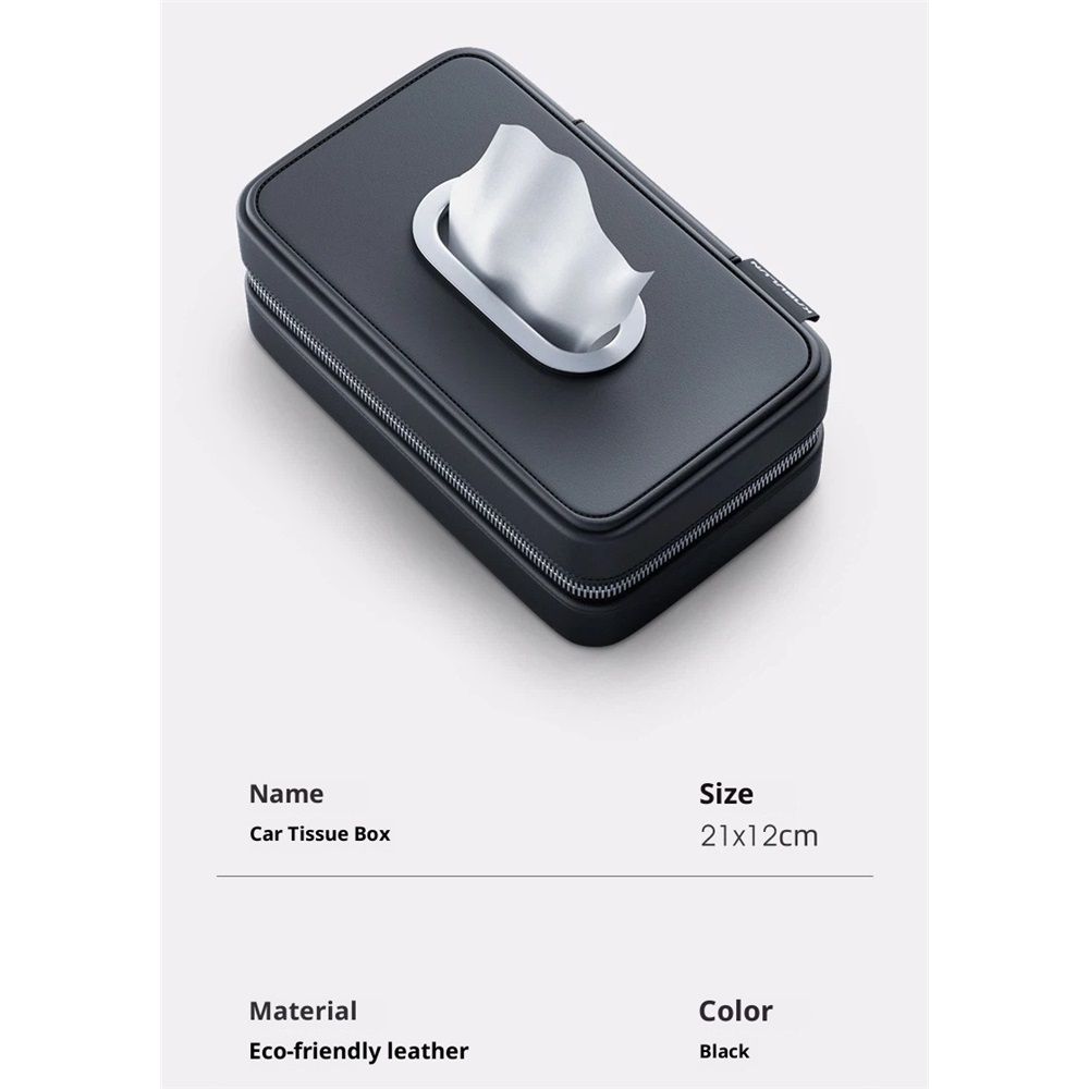 Car Tissue Holder, PU Leather Tissue Napkin Box,Car Armrest Box Tissue view 2