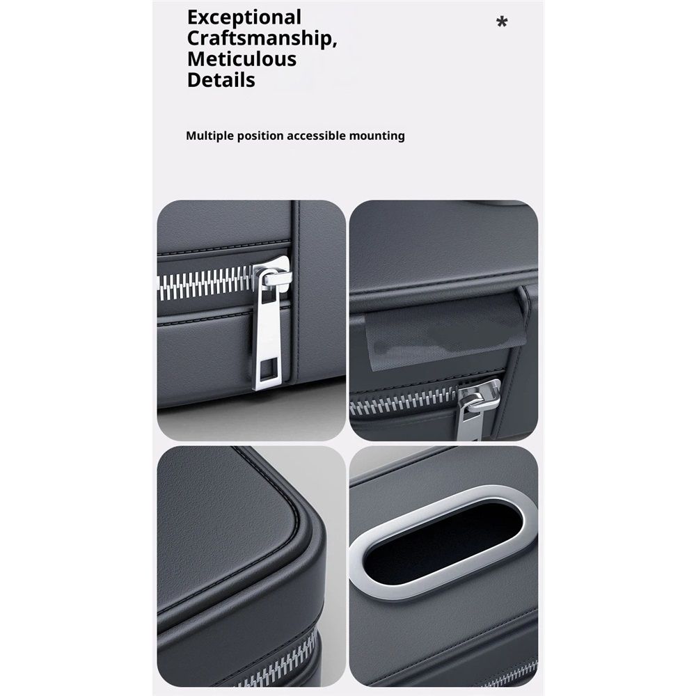 Car Tissue Holder, PU Leather Tissue Napkin Box,Car Armrest Box Tissue view 3