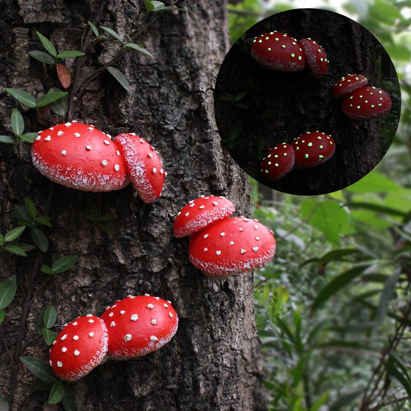 Set of 3 Mushroom Decor Decorations for Garden Yard view 2