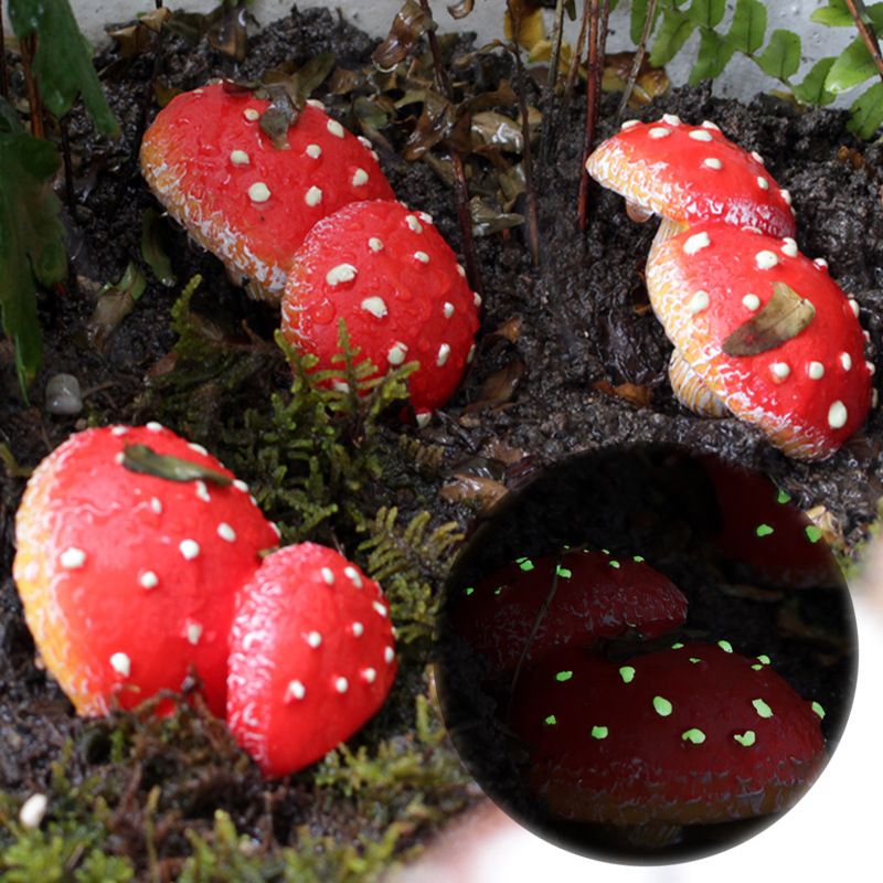 Set of 3 Mushroom Decor Decorations for Garden Yard view 5