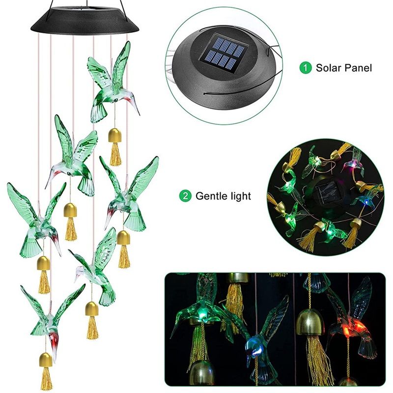 Solar Wind Chimes Outdoor Color Changing Lights view 3