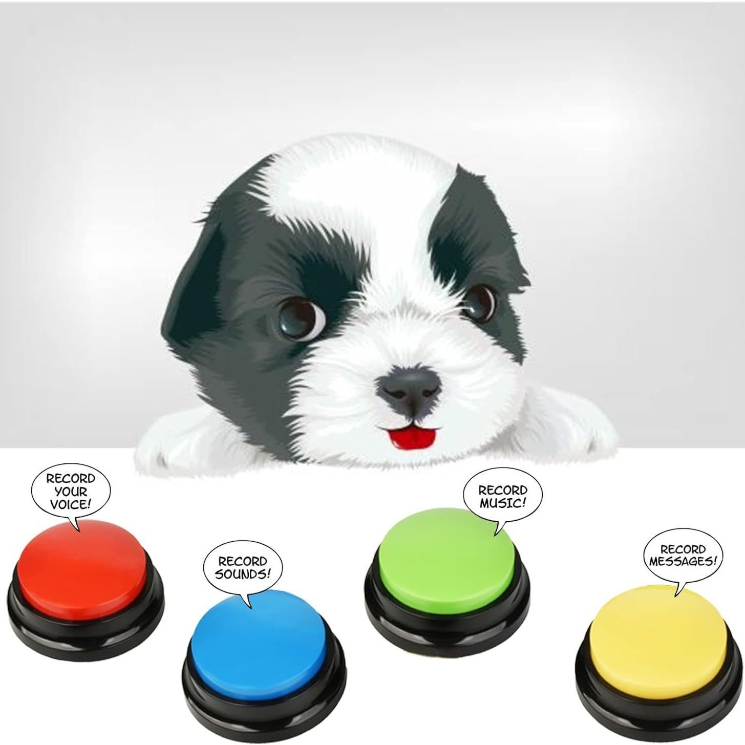 Dog Buttons Talk, Recordable Dog Clicker for Training, Dog Buttons for view 2