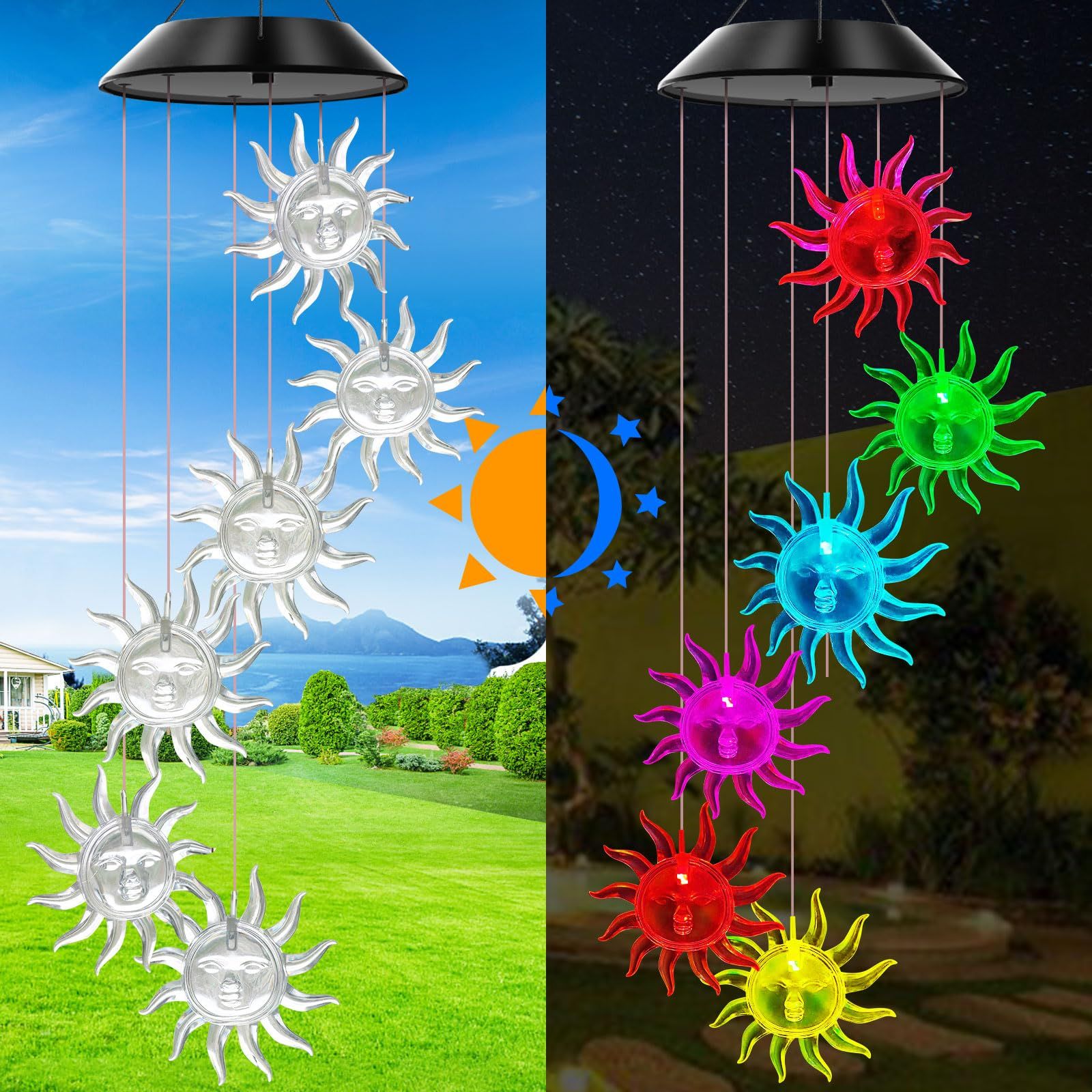 Sun Flower Solar Wind Chimes view 4