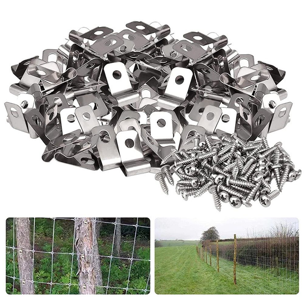 200 Pcs Fence Wire Clamps Stainless Steel Fencing Mounting Clips with 220 Pcs