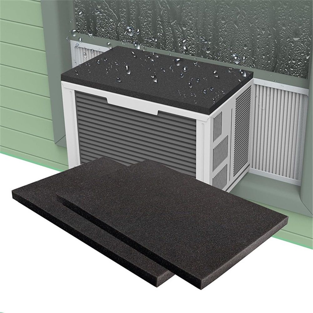 12" x 17" x 3/4" Air Conditioner Drip Cushion Black & Removable AC Rain Cover