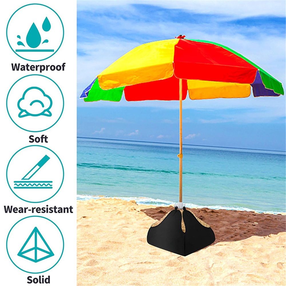 600D Oxford Cloth Sun Umbrella Fillable Weights Sand Bags- Heavy Duty Beach view 4