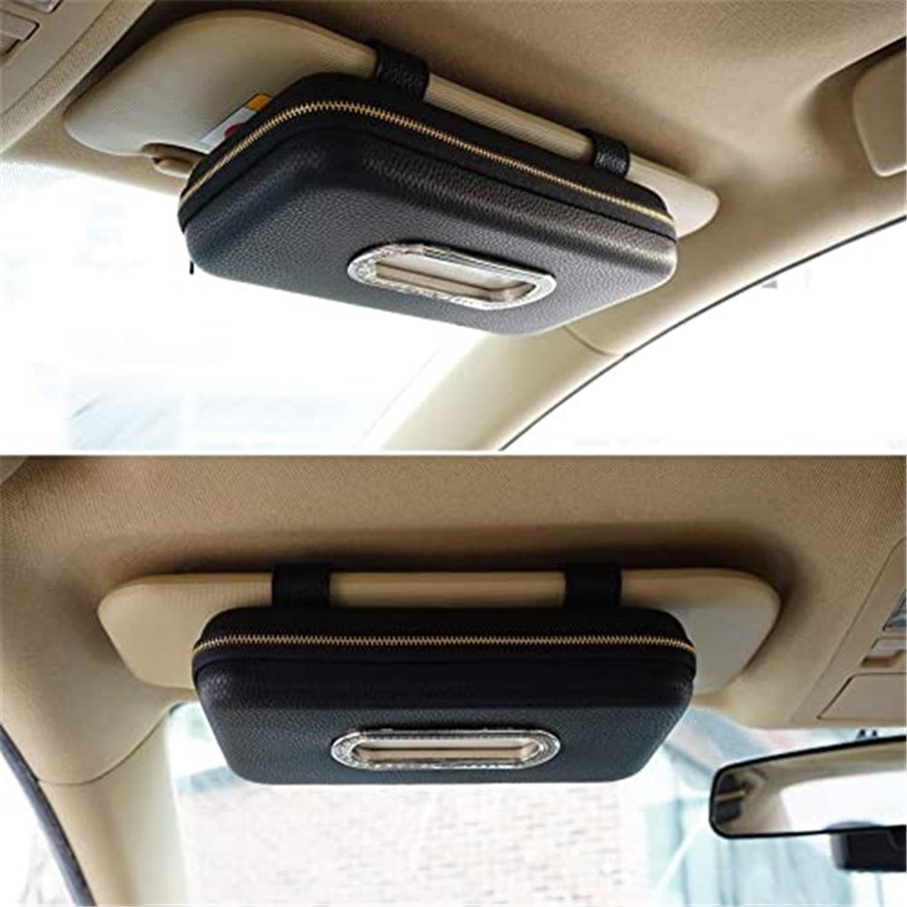 Car Tissue Holder, Sun Visor Napkin Holder, Car Visor Tissue Holder, Luxury PU view 3