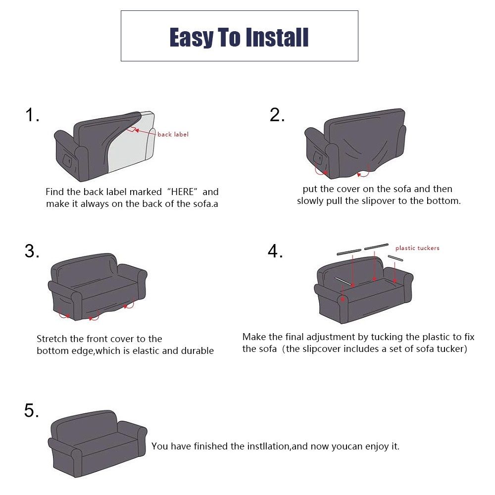 Waterproof Couch Cover Slipcovers for Couches - Stretch Non Slip Sofa Covers view 4