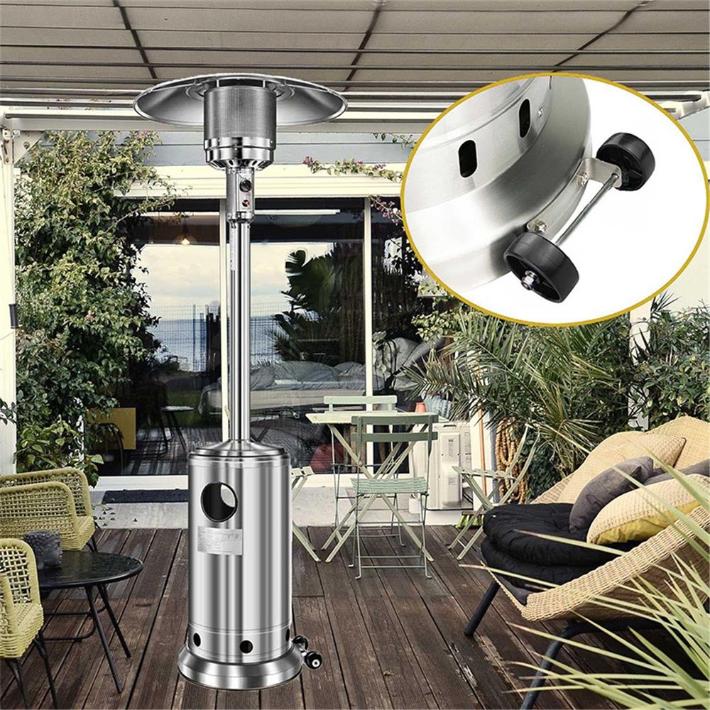 Universal Patio Heater Wheel Kit - Stainless Steel Silver Bracket + Black Wheels view 3
