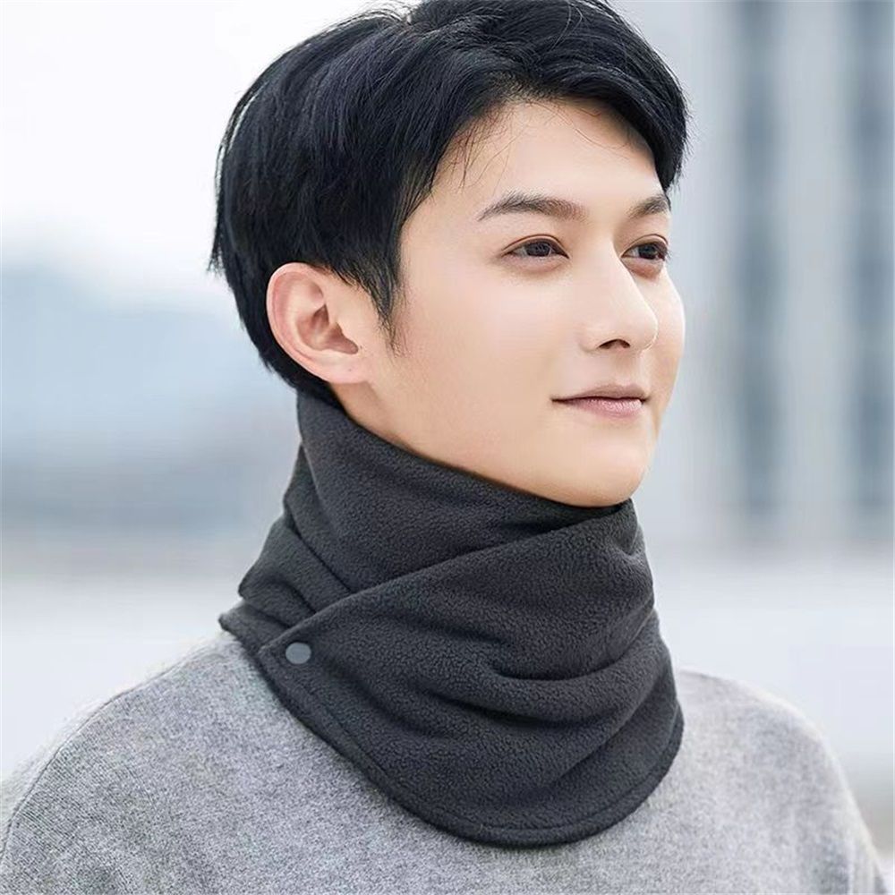 Neck Warmer Scarf for Woman Thickened Warm Neck Gaiter with Two Buttons Riding view 2