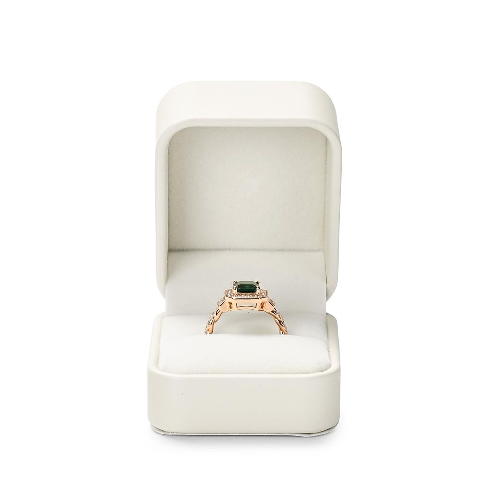 White Leather Ring Gift Box Wedding Ring Box Jewelry Gift Box for Birthday — image 1