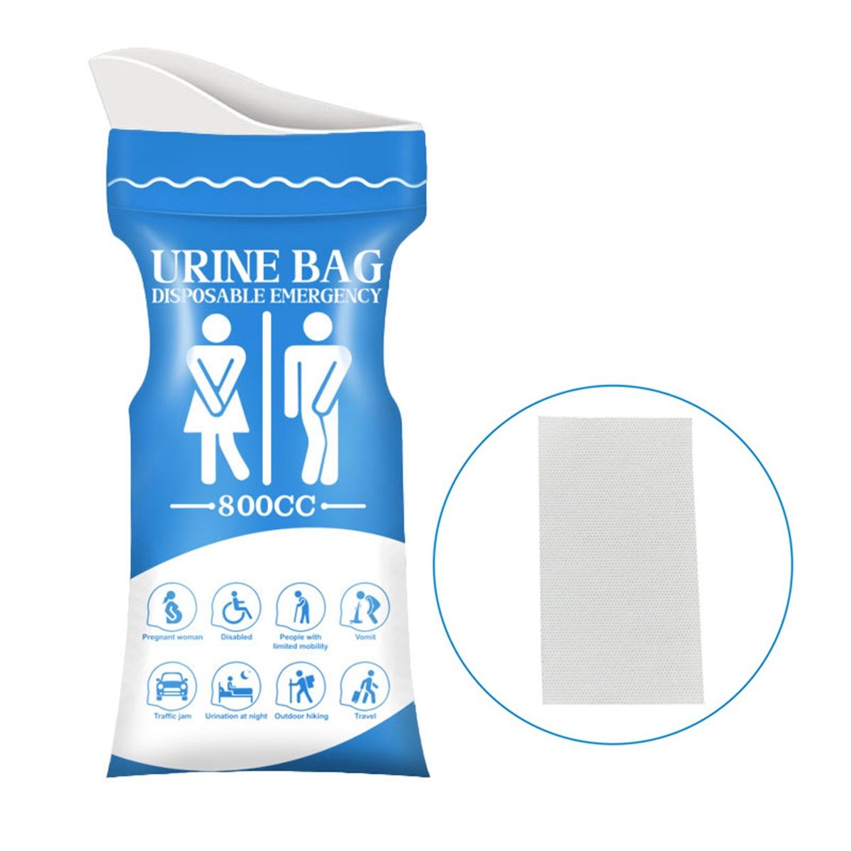 Disposable Urine Bag, 24 PCS Pee Bags for Travel for Women/Men, 800ML — image 1