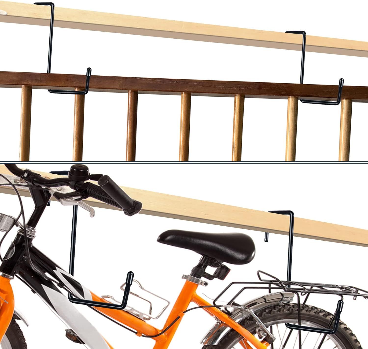 Large Vinyl Coated Heavy Duty Garage Storage Utility Hanging Hooks (6 Pack) view 4