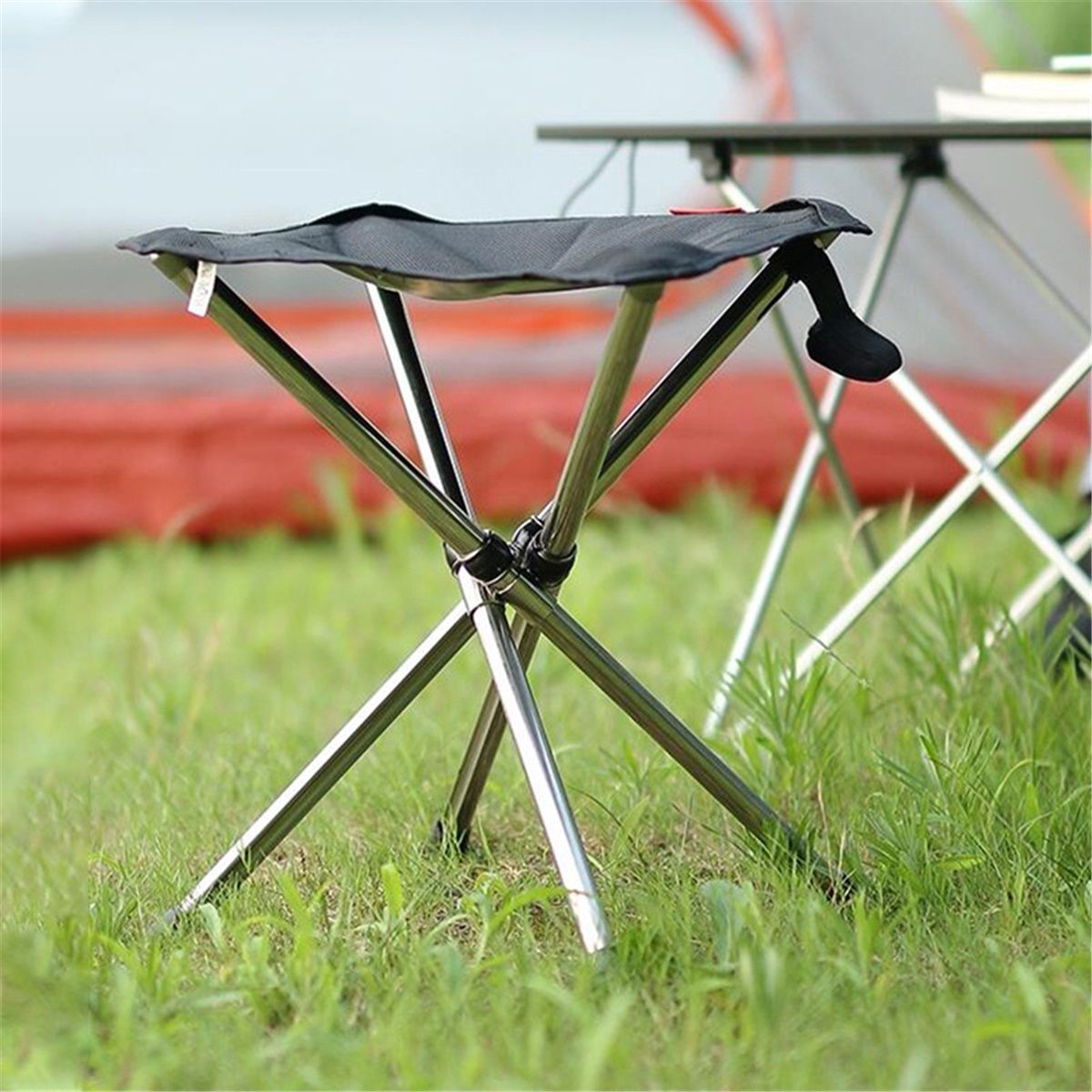 Portable Stool, Folding Chair, Telescopic Compact Foldable Stool with Carry view 5