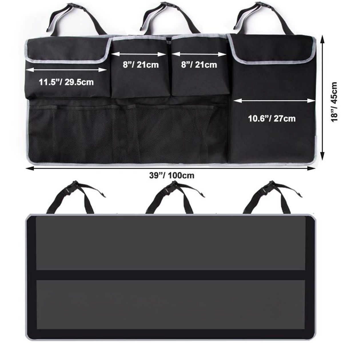 Trunk Hanging Organizer, Backseat Bag, Car Interior Accessories with 4 Pockets view 3