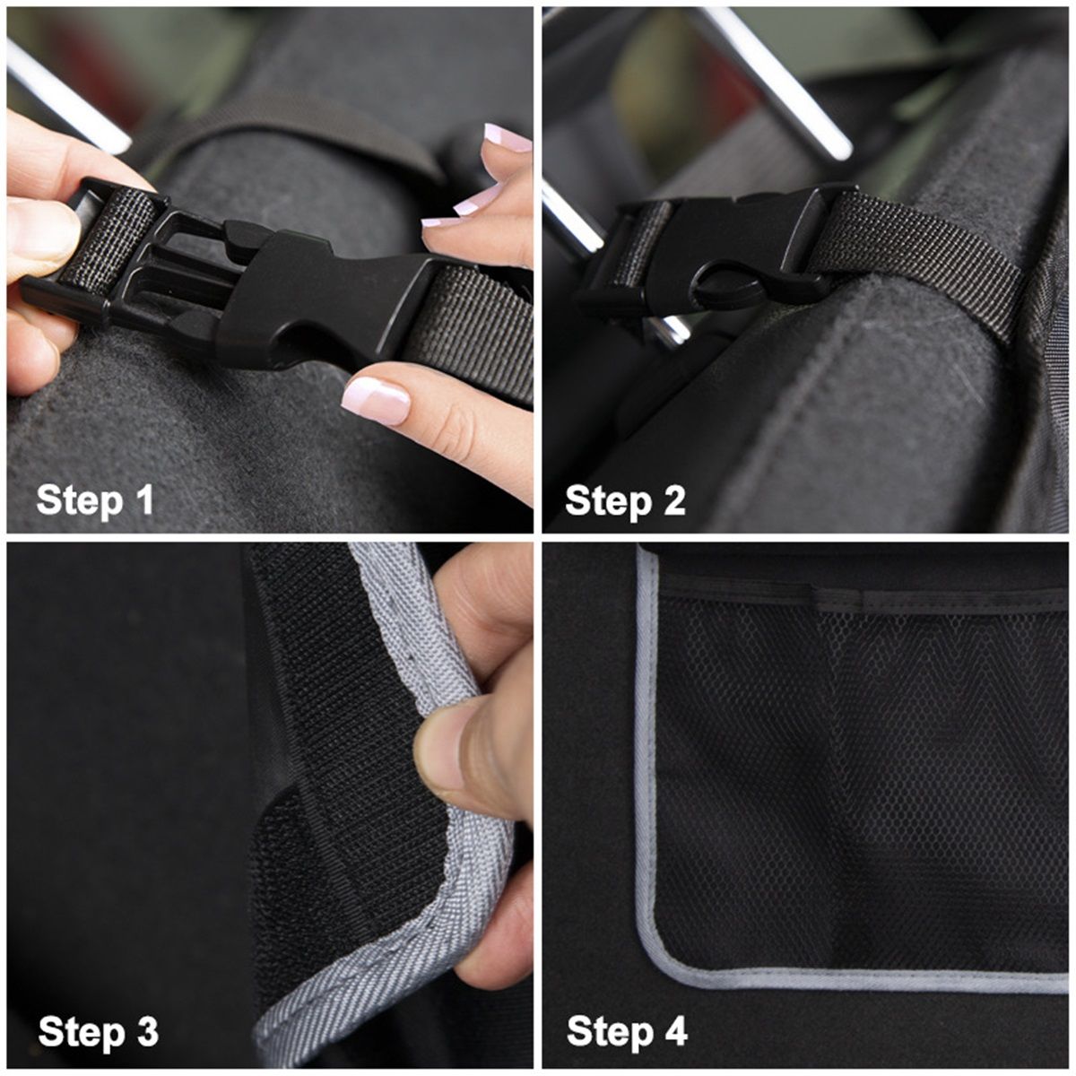 Trunk Hanging Organizer, Backseat Bag, Car Interior Accessories with 4 Pockets view 5