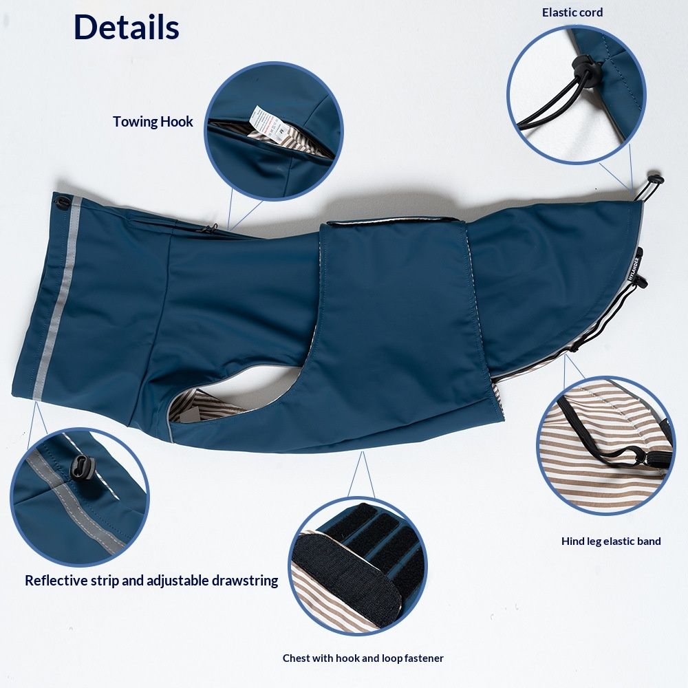 Dog spring jacket, waterproof and dustproof high neck pet dog raincoat view 4